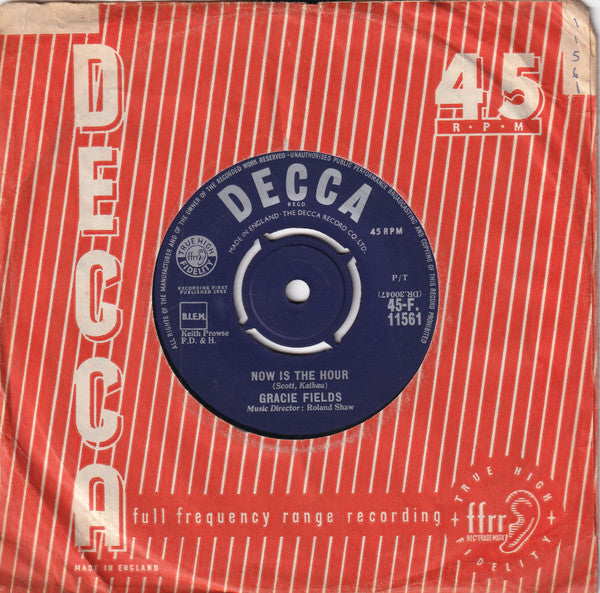 Gracie Fields : Now Is The Hour (7", Single)