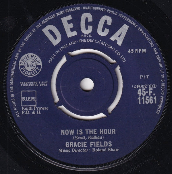 Gracie Fields : Now Is The Hour (7", Single)