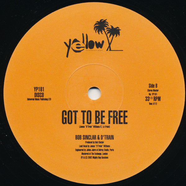 Bob Sinclar : Wonderful World (Dub) Vs Got To Be Free (12")