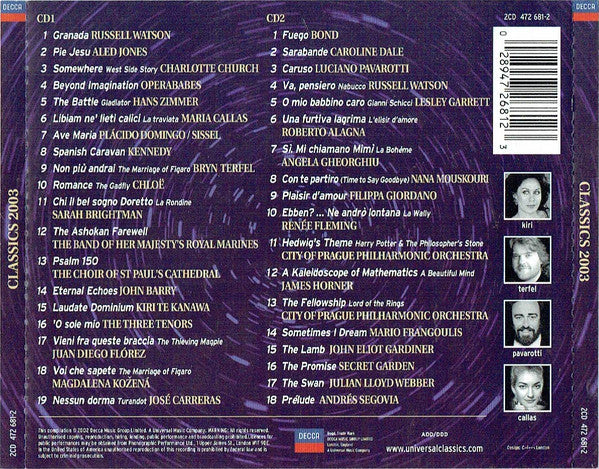 Various : Classics 2003 (2xCD, Album, Comp)