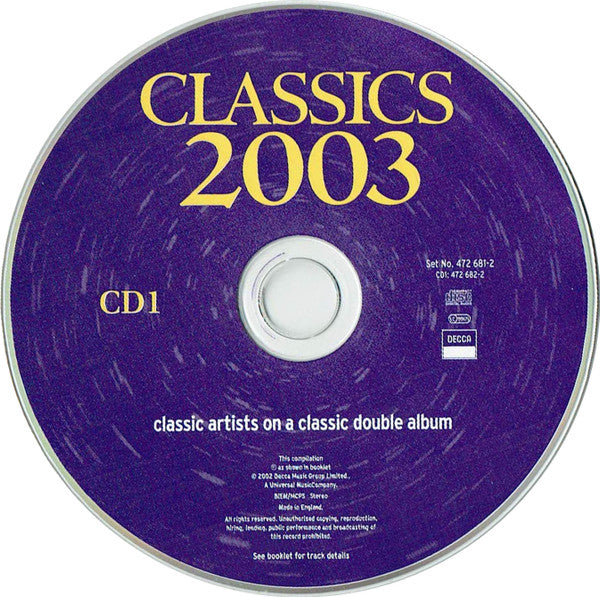 Various : Classics 2003 (2xCD, Album, Comp)