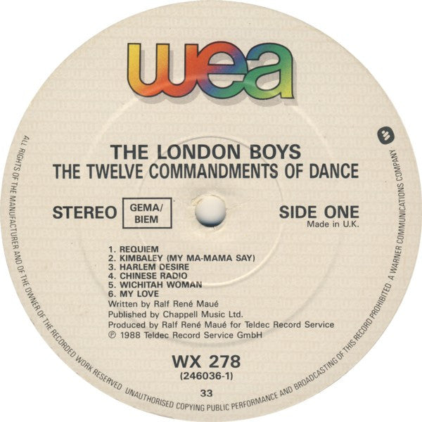 London Boys : The Twelve Commandments Of Dance (LP, Album)