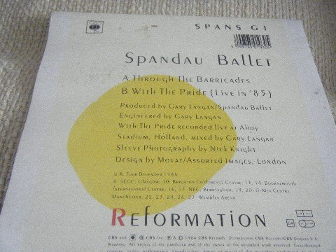 Spandau Ballet : Through The Barricades (7", Ltd, Gat)