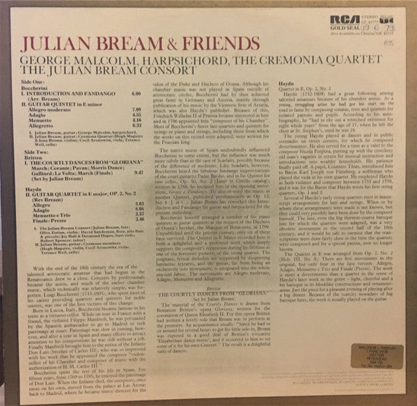 Julian Bream & Friends, Luigi Boccherini, Benjamin Britten, Joseph Haydn : Julian Bream & Friends (LP)
