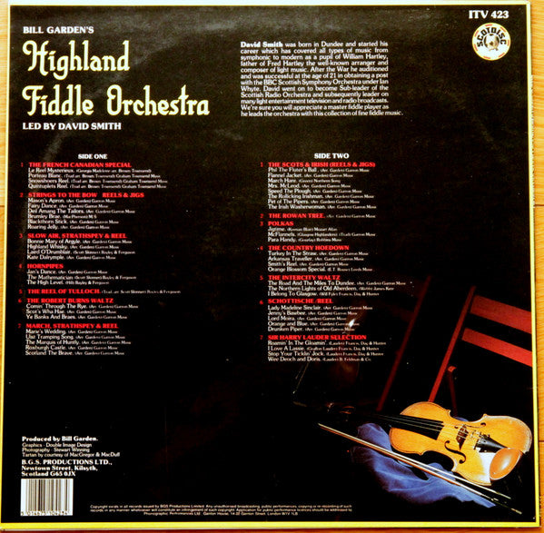 Bill Garden's Highland Fiddle Orchestra, David Smith (87) : Bill Garden's Highland Fiddle Orchestra (LP)