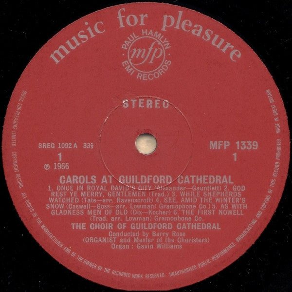 The Guildford Cathedral Choir : Christmas Carols From Guildford Cathedral (LP, Album)