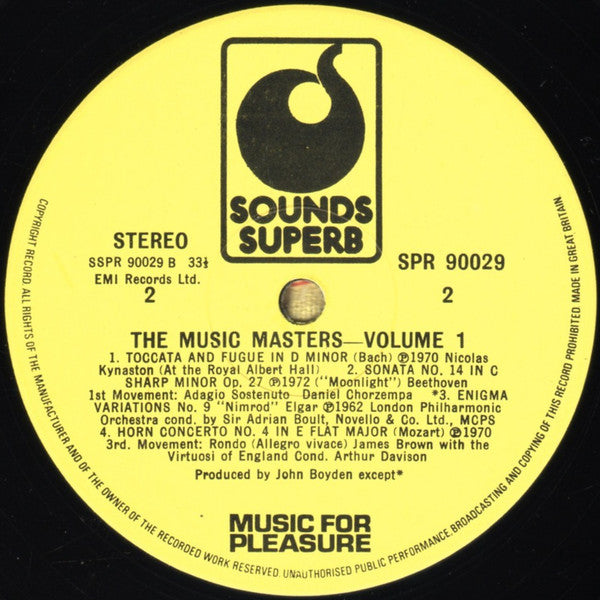 Various : The Music Masters - Volume One (LP, Comp)