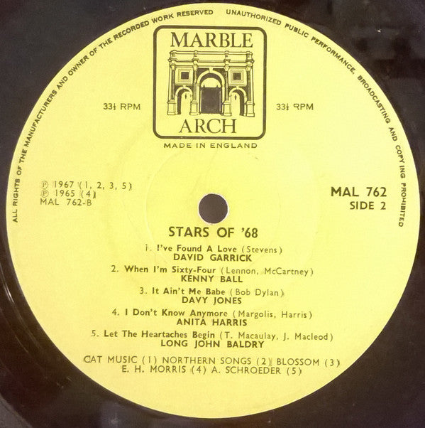 Various : Stars Of '68 (LP, Comp, Mono)
