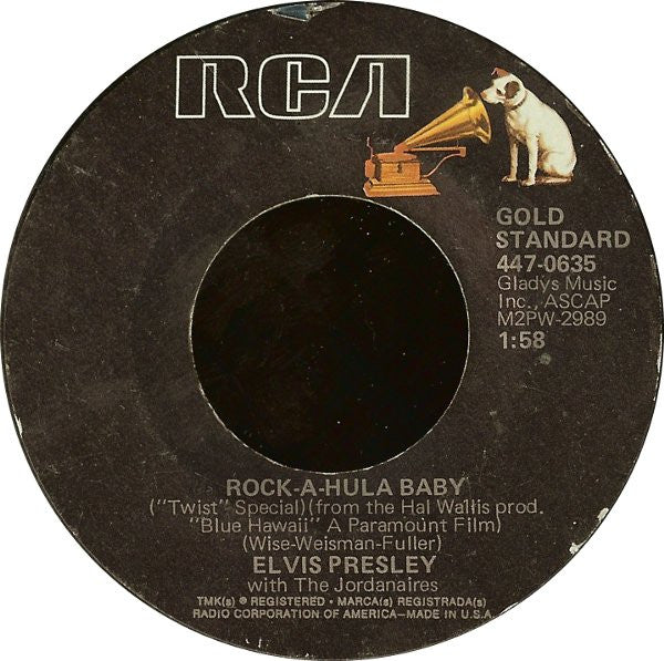 Elvis Presley With The Jordanaires : Can't Help Falling In Love / Rock-A-Hula Baby (7", RE, Styrene)