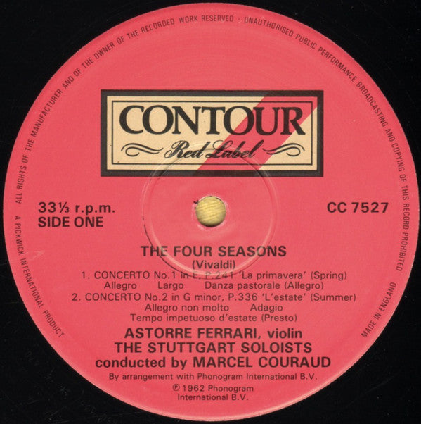 Antonio Vivaldi - Stuttgarter Solisten • Marcel Couraud : The Four Seasons (LP, Album, RE)