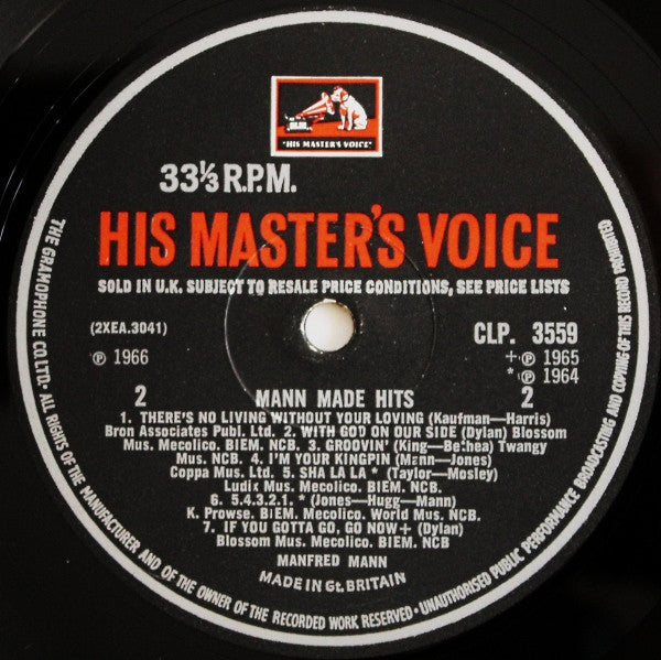 Manfred Mann With Paul Jones : Mann Made Hits (LP, Comp, Mono)