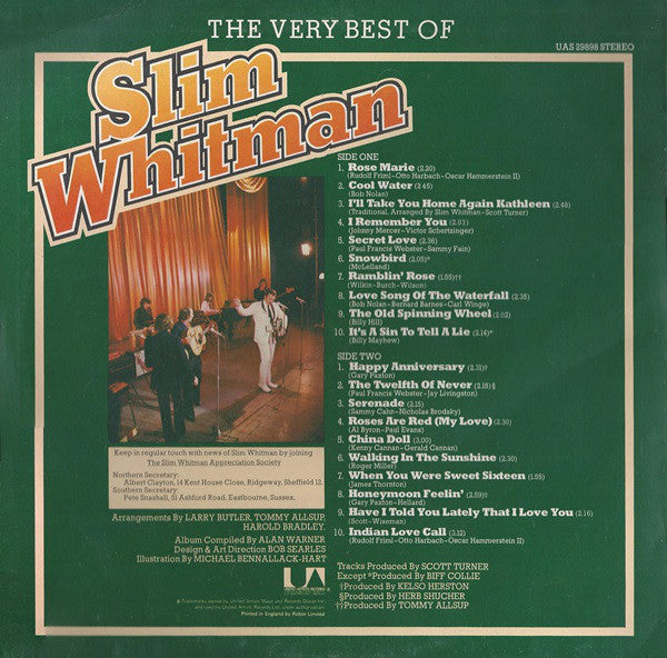 Slim Whitman : The Very Best Of Slim Whitman (LP, Album, Comp)