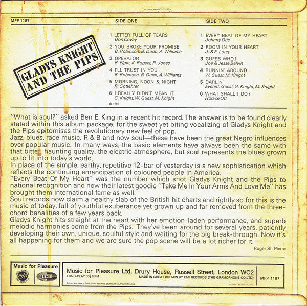 Gladys Knight And The Pips : Urgent (LP, Album, Mono, RE)