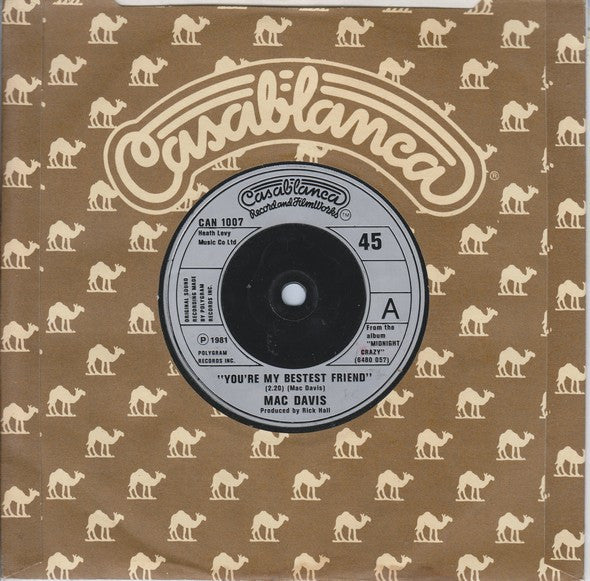 Mac Davis : You're My Bestest Friend (7", Single)