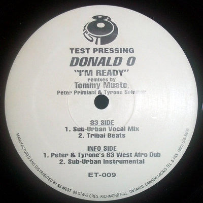 Donald O : I'm Ready (Remixes) (12", TP)