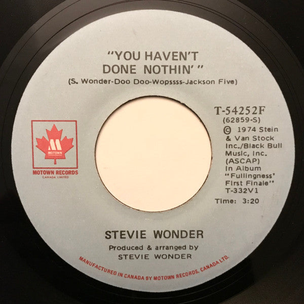 Stevie Wonder : You Haven't Done Nothin' / Big Brother (7", Single)