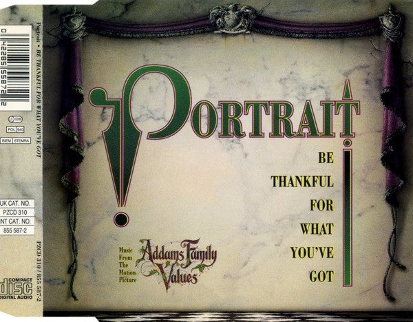 Portrait : Be Thankful For What You've Got (CD, Single, Promo)