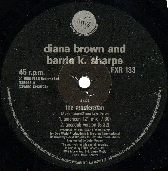 Diana Brown & Barrie K Sharpe : The Masterplan (Remixes) (12")