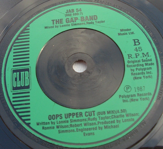 The Gap Band : Oops Upside Your Head ('87 Mix) (7", Single, Gre)