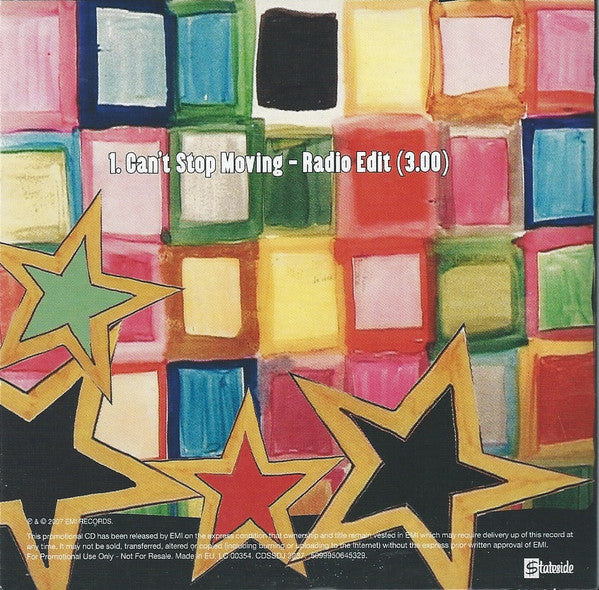 Sonny J : Can't Stop Moving (CD, Single, Promo)