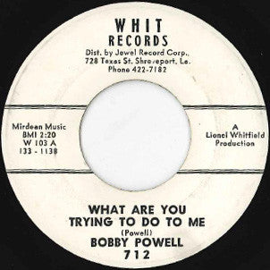 Bobby Powell : What Are You Trying To Do To Me / Red Sails (7", Single, Promo)
