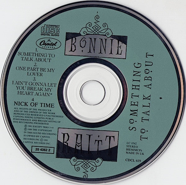 Bonnie Raitt : Something To Talk About (CD, Single)