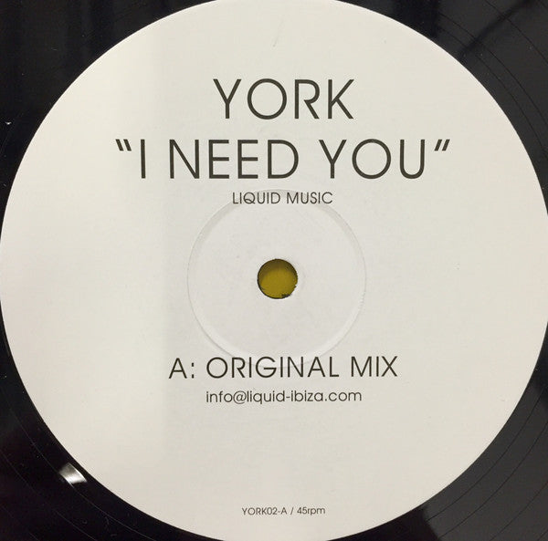York : I Need You (12")