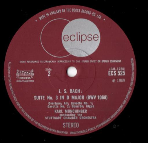 Johann Sebastian Bach / Stuttgarter Kammerorchester Conducted By Karl Münchinger : Orchestral Suites Nos. 2 & 3 (LP)