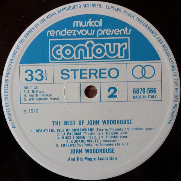 John Woodhouse : The Best Of John Woodhouse And His Magic Accordion (LP, Comp)