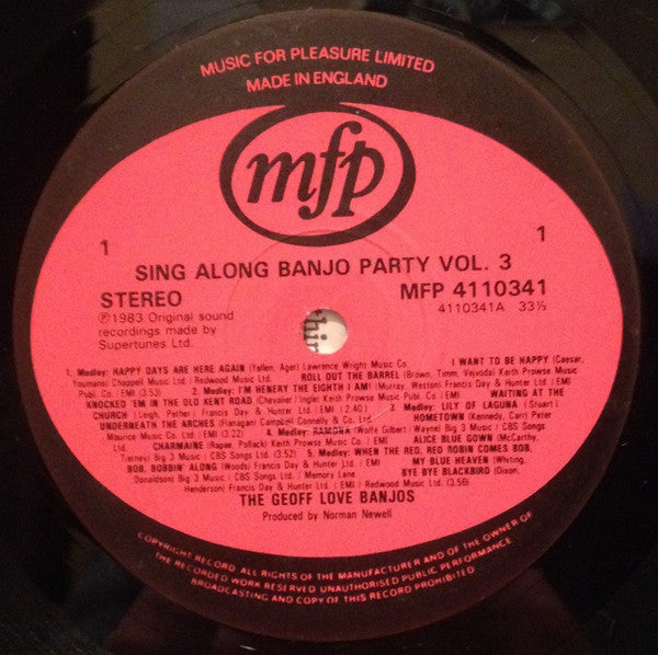 The Geoff Love Banjos : Sing-Along Banjo Party Vol. 3 (2xLP)