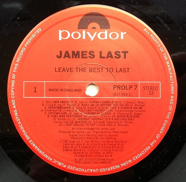 James Last : Leave The Best To Last (LP, Album)