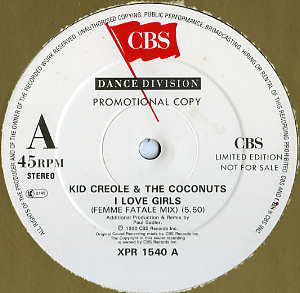 Kid Creole And The Coconuts : I Love Girls (12", Ltd, Promo)