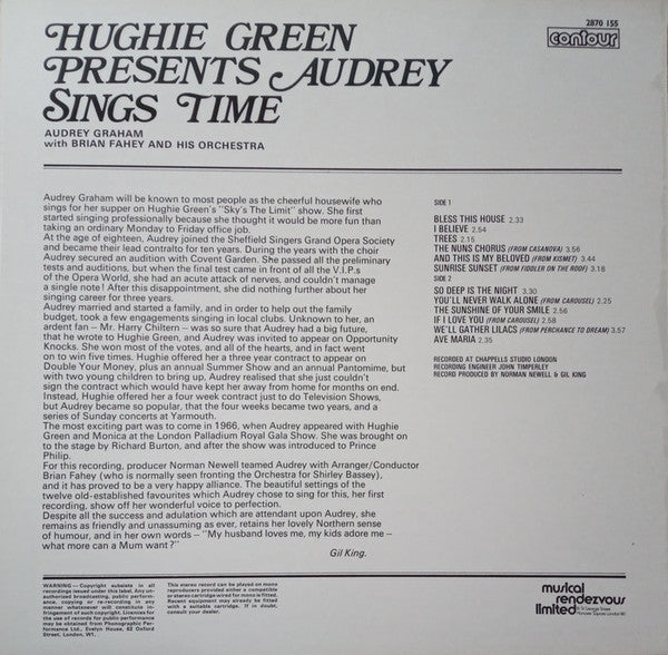 Audrey Graham With Brian Fahey And His Orchestra : Hughie Green Presents Audrey Sings Time (LP)