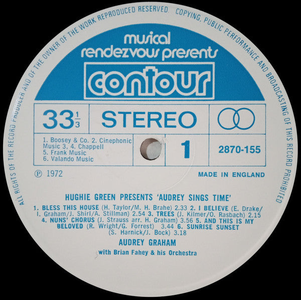 Audrey Graham With Brian Fahey And His Orchestra : Hughie Green Presents Audrey Sings Time (LP)