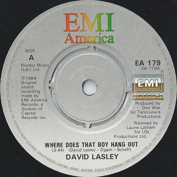 David Lasley : Where Does That Boy Hang Out (7")