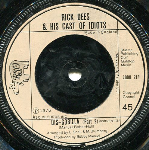 Rick Dees & His Cast Of Idiots : Dis-Gorilla (7")