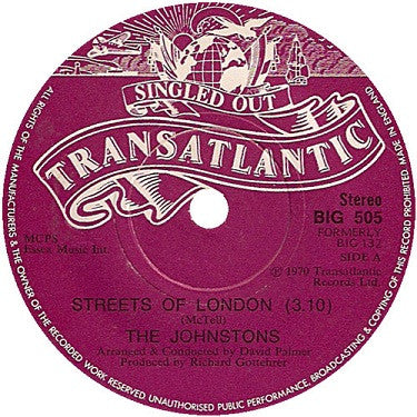The Johnstons : Streets Of London (7", Single, RE, Sol)