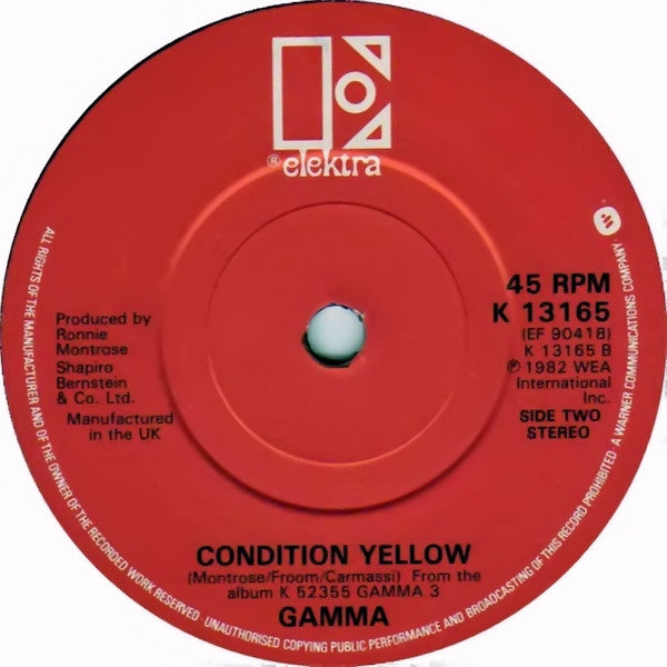 Gamma (5) : Right The First Time (7", Single)