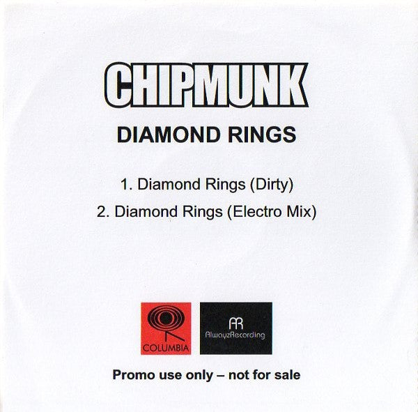 Chipmunk : Diamond Rings (CDr, Single, Promo)