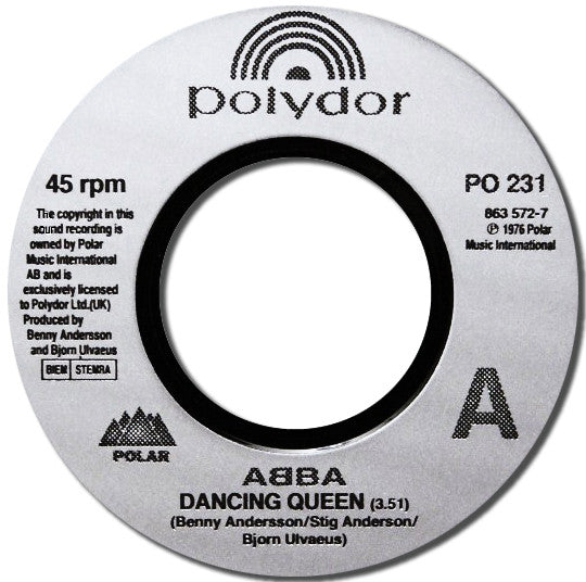 ABBA : Dancing Queen / Lay All Your Love On Me (7", Promo, Juk)