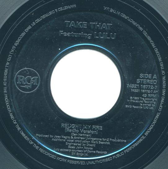 Take That : Relight My Fire (7", Jukebox, Promo)