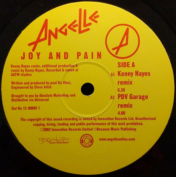 Angelle : Joy And Pain (12", M/Print)