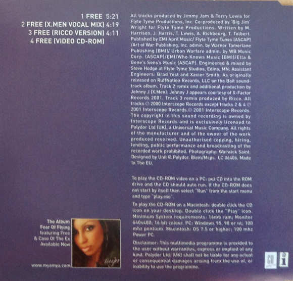 Mya : Free (CD, Single, Enh)