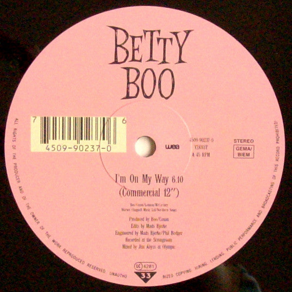 Betty Boo : I'm On My Way (12")