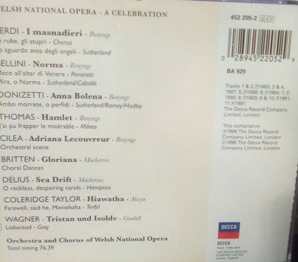The Welsh National Opera Orchestra, Welsh National Opera Chorus : A Celebration (CD, Comp)