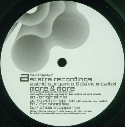 Astrid Suryanto & Dave Micalizzi : More & More (12")