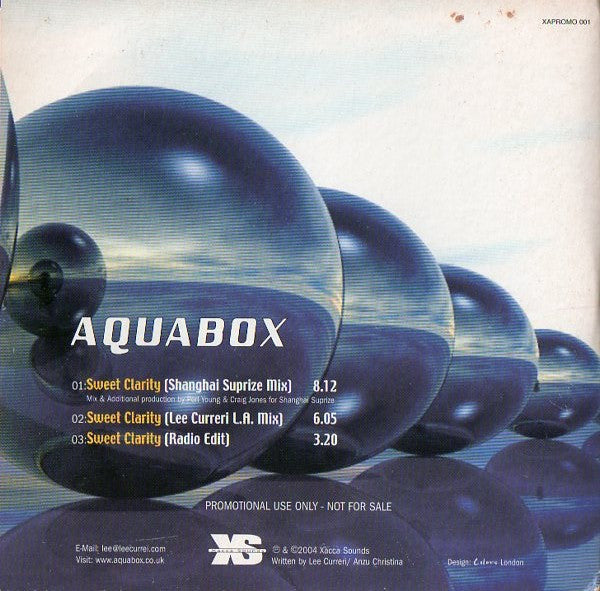Aquabox : Sweet Clarity (CD, Single, Promo)