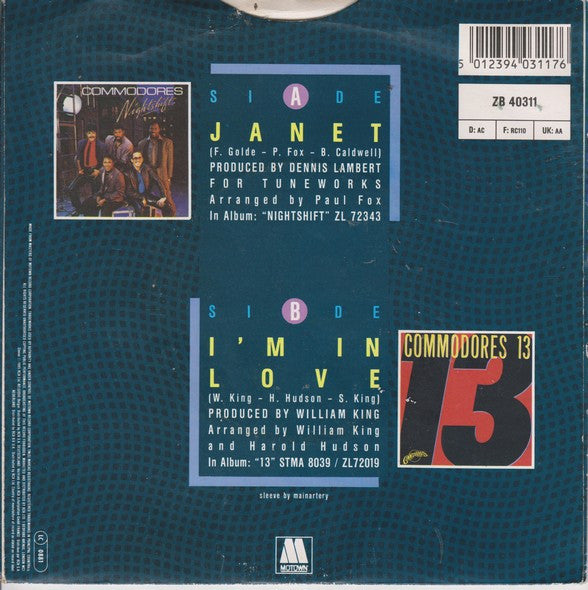 Commodores : Janet (7", Single)