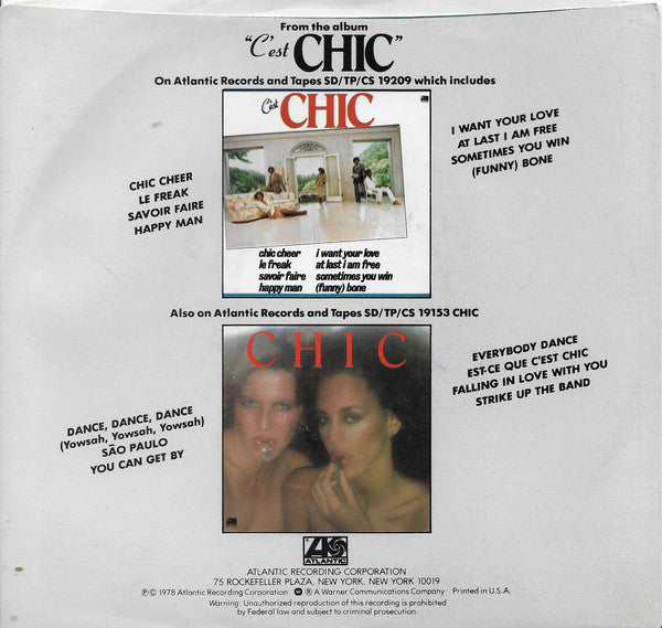 Chic : I Want Your Love / (Funny) Bone (7", Single, Styrene, PRC)