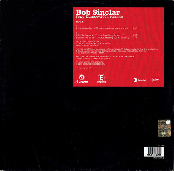 Bob Sinclar : Sexy Dancer (2004 Remixes Part 2) (12")